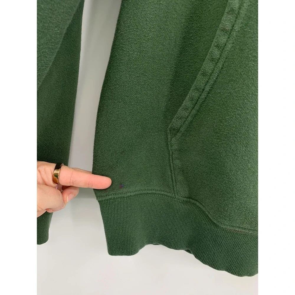 North Face Hoodie Mens Large Green Camo Logo Pullover Fleece Sweatshirt